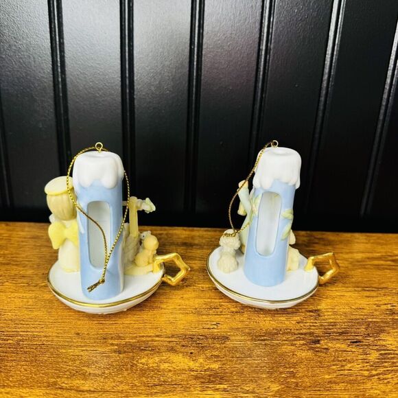 RARE 2 Precocious Moments Enesco Nativity Light Bradford Edition Christmas Ornam - Picture 5 of 9